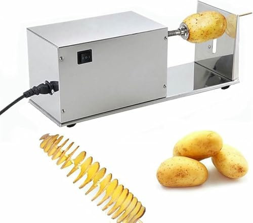 VYUJHNBG Cortadora de Patatas eléctrica, cortadora Espiral automática de Patatas, para Frutas, Patatas, pepinos o Zanahorias