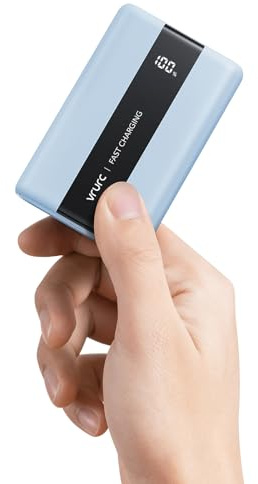 VRURC Power Bank, Powerbank 20000mAh Klein & Tragbar, 22,5W Schnellladen | USB-C Externer Akku mit QC & PD 3.0, 3 Eingängen & 4 Ausgängen, LED Display, Powerbank für iPhone Samsung Huawei iPad