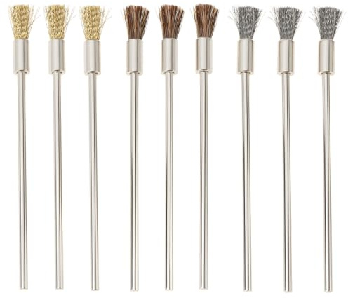Create idea 9 cepillos de alambre de acero de 10 cm, cepillo de alambre de cobre, cepillo de alambre para limpiar desbarbado, molienda