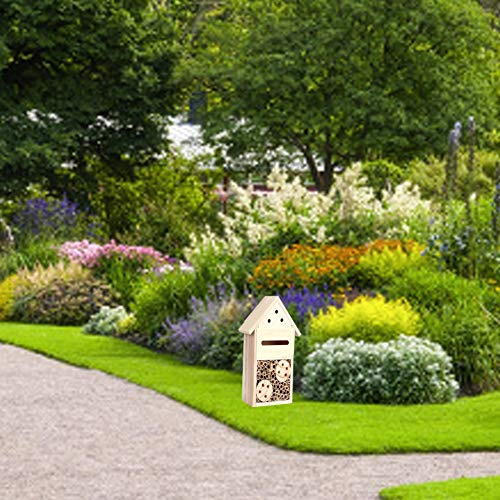 Julihai Casa delle Api, Rifugio da Giardino in Legno Fatto a Mano, Decorazione Esterna, Strumento Educativo a Beneficio (#12)
