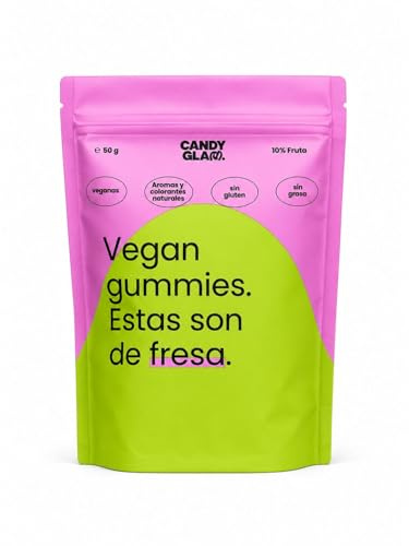 Gummies Vegan de Fresa Pack 5 Bolsas - Elaboradas con Jugo de Fruta Concentrado - Sabor Intenso - Fuente de Fibra - Sin Aditivos Artificiales - Veganas y Sin Gluten - Pack 5 Bolsas
