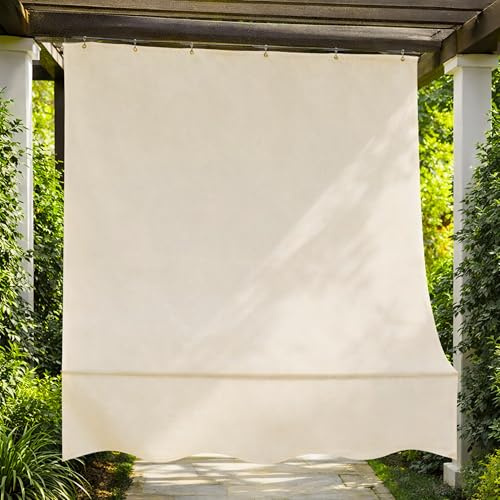 VKZ Tenda da Sole a Caduta Beige per Balcone 200x290 cm 1170g, Tenda Parasole Esterno Tinta Unita, Protezione UV, Tenda da Sole Verticale per Terrazza, Balcone, Veranda e Giardino