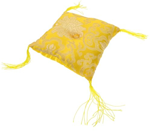 Homoyoyo Cuscino e Decorazione Artigianale per Ciotola Sonora Buddista Giallo, Tappetino Pratico Colore Casuale per Meditazione per Case e Uffici