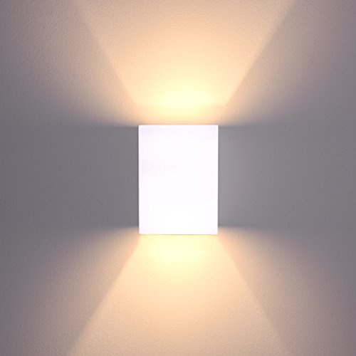 SSC-LUXon LED Wandlampe Gips dimmbar, eckig (überstreichbar) Up & Down - Innenleuchte LED 3W G9 warmweiß 2700K dimmbar