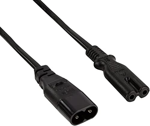 CABLEPELADO Cavo di prolunga alimentazione | C7 a C8 | IEC 60320 C7 a C8 | Sezione 0,75 mm² | 10 A 125 V | 2,5 A 250 V | H03VV-H2-F | Adatto per TV, rasoio e radio | Nero | 2 metri