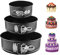 EKKONG Moule à Gàteau Rond à Charnière Réglable 3 Étages Acier Inoxydable Lot de 3(4 7 9) (3 pièces)
