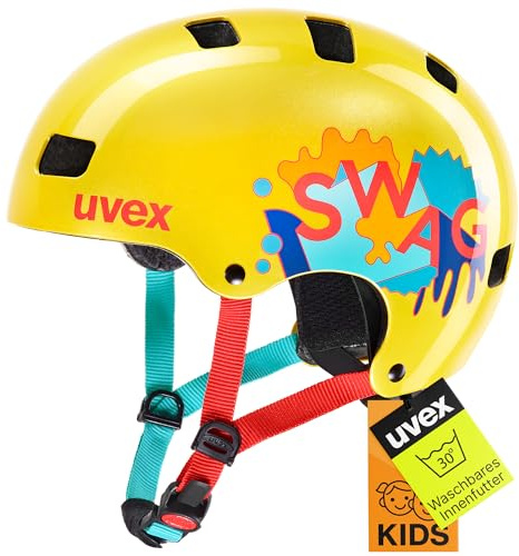 uvex kid 3 - robust cykelhjälm för barn - individuell justerbar passform - tvättbar innerstoppning - yellow - 55-58 cm