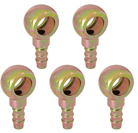 X AUTOHAUX 7.5mm ID Tube Barbillon 12mm Banjo Raccord Carburant Ligne Adaptateur pour Voiture 5pcs | 45x21x12mm, 7.5mm ID, 12mm Banjo, 7mm Tube, Pour Moto Voiture Camion, Usinage CNC, Etanchéité Fiable, Installation Facile