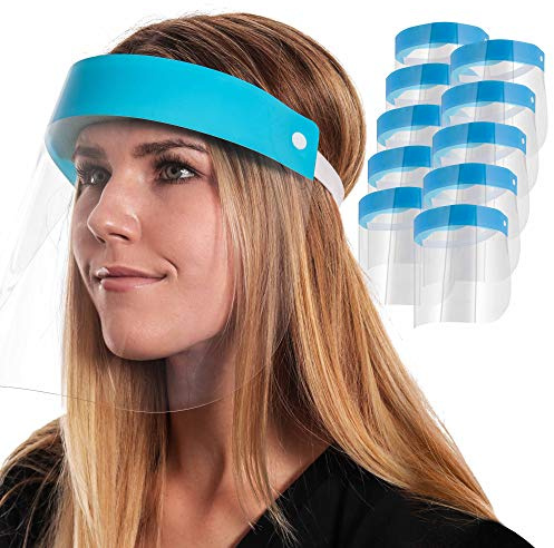 TCP Global Salon World Safety Face Shields Ultra Clear Protective Full Face Shields