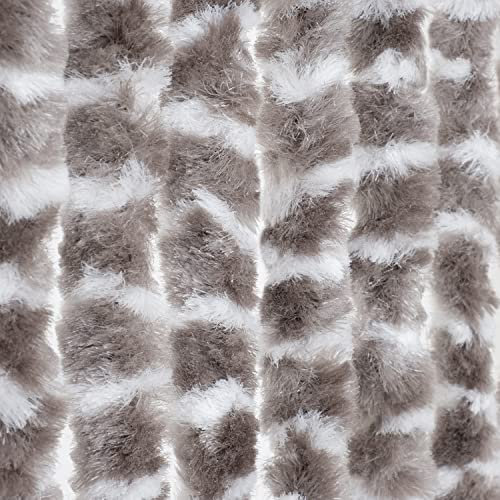 Moritz Cortina de felpilla de felpilla, 56 x 185 cm, color topo para puerta, como protección contra insectos, para camping y caravanas