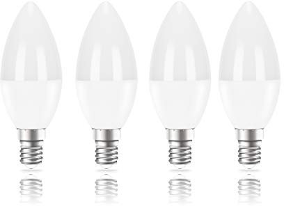 Huoqilin E14 Led Candle Light Bulb, SES Small Edison Screw,4W Equivalent 40w, Warm White 3000K,Pack of 4