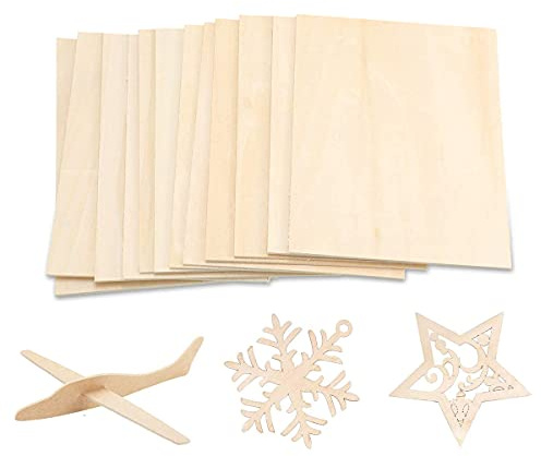 Tiardey 8 Pezzi (200 x 200 x 2 mm) Fogli di Legno di balsa Fogli di Legno di balsa Sottile Pannello di Compensato incompiuto per progetti di Modello di Barca di aeromobili di casa in Legno Fai-da-Te