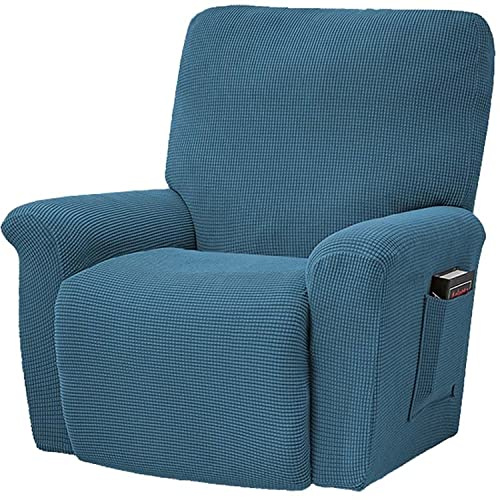 RTSFKFS Jacquard Sesselbezug 4-teiliges, Sesselschoner, Stretchhusse für Relaxsessel Komplett, Elastisch Bezug für Fernsehsessel Liege Ruhesessel Bezüge Sofa überzug Schutzbezug (Color : Color-5)