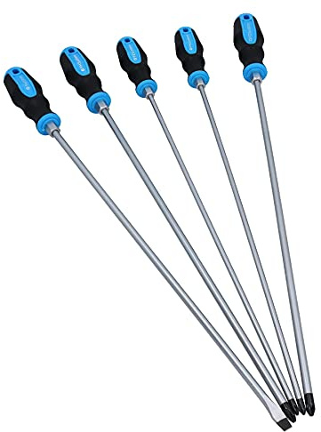Lot de 5 tournevis cruciformes cruciformes extra longs 450 mm