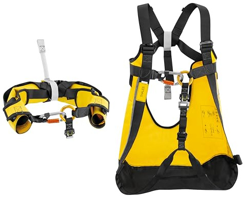Petzl, Thales, Chaqueta De Seguridad Y Cómodo Triángulo De Evacuación Con Frenos, Amarillo, U, Unisex Adulto