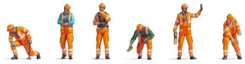 NOCH N Figuren Rangierpersonal, 3D gedruckte Modellfiguren, Spur N, ideal für Bahnhofs- und Betriebswerkdekorationen
