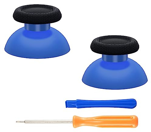 eXtremeRate Joystick Aufsätze für ps5 & für ps4 Controller Thumbstick Kappen Analogstick Buttons Ersatz Thumb Grips Sticks für ps5 Zubehör für ps4 Pro Slim Controller-Blau&Schwarz