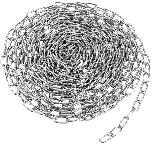 VIDETOL Stahlkette, 10 Meter 3mm Starke Metallkette, Silber Gliederkette für Hundekette, Lampenkette, Absperrketten