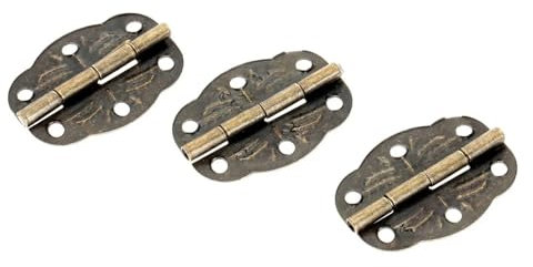 Aqxymju 20 Stück 30 x 22 mm antike Möbel dekorative Scharniere for Holz-Geschenk-Schmuckschatulle-Dekor Scharnierbeschläge Möbelbeschläge mit Schraube