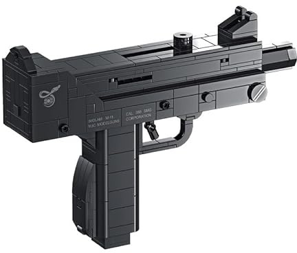 Technik Gewehr Bausatz, 474 Teile Maschinenpistole M10 Pistole Modell mit Schussfunktion