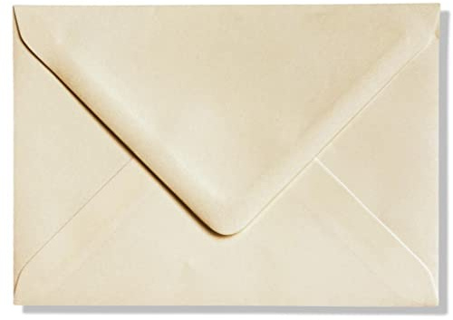 Luxuriöse B6 Umschläge - 110 g/m - 175 x 125 mm - 100% FSC-zertifiziert - 12,5 x 17,5 cm (Cremefarben, 50)