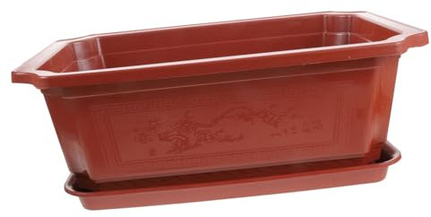 Supvox Großer Ovaler Pflanzer Eleganter Bonsai-blumentopf Mit Ablauftablett Für Garten Und Balkonpflanzen Einfach Zu Reinigen Für Anfänger Geeignet