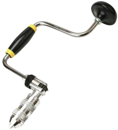 perfk Broca de carpintero, taladro de manivela, herramienta manual para carpintería, portabrocas portátil de 4 mordazas, pinza de broca oscilante para, 30X17cm