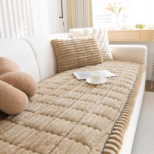 GKXLH Neu Dicke rutschfest Sofa überzug 2 3 4 Sitzer (Kaffee, 90x160cm/1PC) | Weich Cord Couch überzug, Universal Sofabezug Waschbare, Sofa Cover für Hunde Haustiere, Ledersofaschoner für das Wohnzimmer