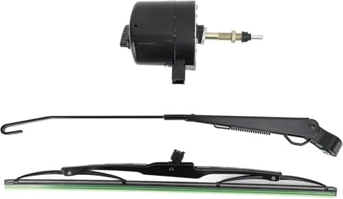 Merautop SJ Motor de limpiaparabrisas universal de 12 V con brazo y hoja de repuesto para tractor barco de pesca accesorio de coche # 01287358 7731000001 0390506510