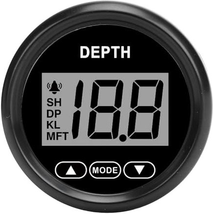 Alarmsystem mit Echolot für Boote, 52 Mm Wasserdichtes LCD-Display (81000245 Schwarzes Zifferblatt, schwarze Lünette)