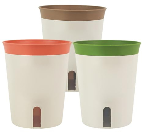 Pots de Fleurs à arrosage Automatique pour orchidées d'intérieur jardinière à mèche pour Fleurs Violettes africaines 3 pièces