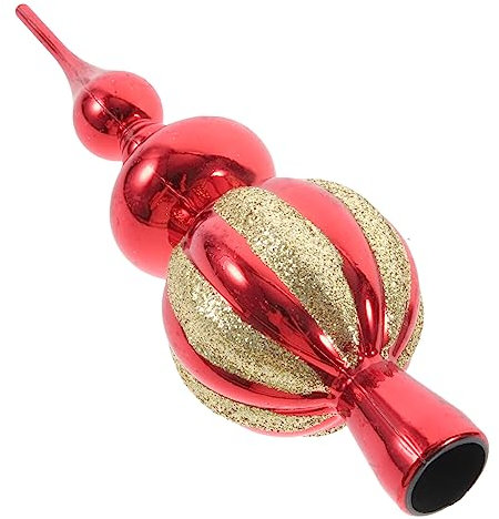 BUGUUYO Kugelförmige Weihnachtsbaumspitze Kunststoff Rot Weihnachtsbaumschmuck Weihnachtsdeko Festliche Weihnachtsbaumspitze Für Familienfeiern Weihnachtsveranstaltungen