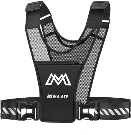 MEIJO Chaleco de Correr para Hombres y Mujeres, Running Vest Reflectante Jogging Vest Reflectante Cinturón Ajustable Hombro Impermeable Bolsillo Teléfono Móvil Hidratación para Jogging Caminar