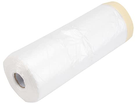 Artibetter Película De Enmascarar y Cinta De Protección Para Pintura Resistente Al Sol, Suave y Elástica, Tamaño 1100 Mm x 30 M, Uso Bricolaje, Pintura Aerosol y Renovación, Rollo Único