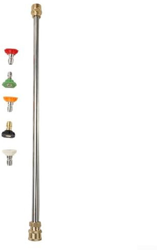 Le kit d'accessoires pour nettoyeur haute pression au design élégant comprend une lance robuste, une connexion M22 et cinq embouts de pulvérisation essentiels