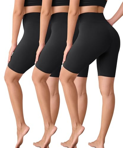 VALANDY Creamlush 3 Pack Cycling Shorts for Women - 8 High Waisted Buttery Soft Athletic Yoga Shorts (S-5XL)