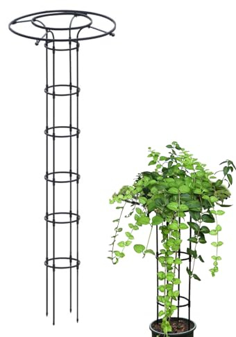 Griglie per piante rampicanti all'aperto | Supporto verticale per piante da appartamento, in metallo con forma a colonna, per fiori, piante da interno e piante rampicanti