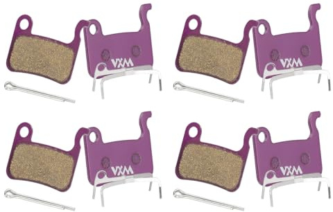 HARFINGTON 4set Disc Brake Pad 1.28 x 1.06 Semi-Metallic Resin Bike Brake Pads with Spring and Pin for BB7 M355 M446 M640 Mountain Road Bikes, Purple