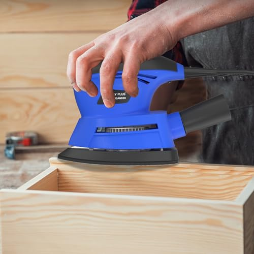 Electric Detail Sander for Walls and Wood, 130W 12000RPM Palm Sander with Dust Collector, 6Pcs Sandpapers, Compact Sanders Machine, Corded Sanders Hand Tool, for Home Decoration, DIY Furniture