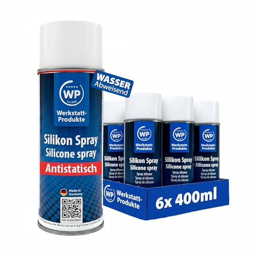 6x Silikonspray 400 ml – Schmiermittel, Gleitmittel & Pflegespray für Gummi, Kunststoff, Holz & Metall – farblos, wasserabweisend, antistatisch & temperaturbeständig bis 200 °C WP
