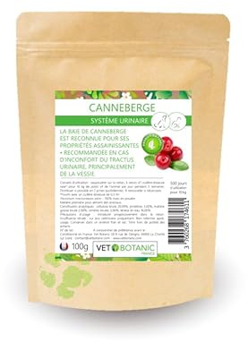 Arándano Bayas en Polvo - Sistema Urinario para Perros y Gatos, 100 g,