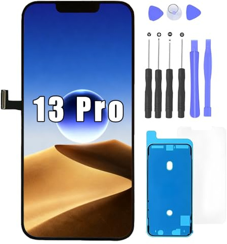 FTDLCD Écran de rechange pour iPhone 13 Pro, écran FHD haute fréquence de rafraîchissement tactile 3D Touch Digitizer Assemblage et kits de réparation