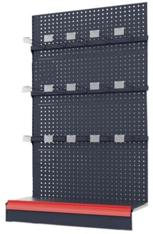 Schwerlast Supermarkt Regals mit Hakenwand, Offenes Metallregal, Verstellbare Regaleinheiten für Ladenpräsentation und Garage Lagerregal(70cm Secondary)