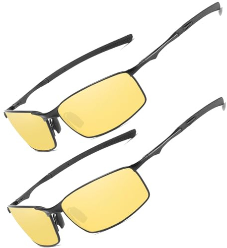 Occhiali da Sole da Uomo Donna Polarizzati Metallo Telaio Rettangolari Ultra Leggeri antiriflesso Protezione UV Moda Occhiali da Sole Cat 3 CE