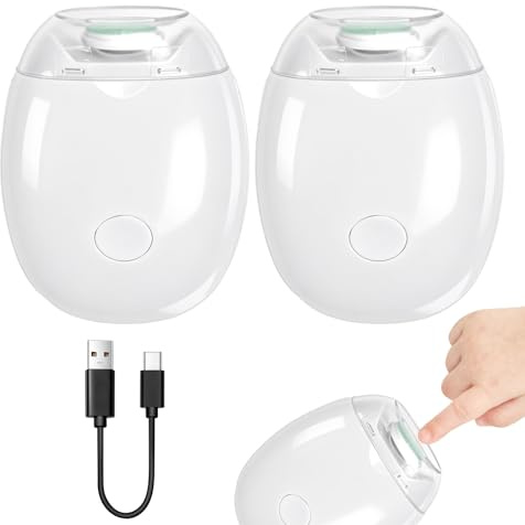 2 pezzi tagliaunghie elettrico universale e lima per unghie, set automatico ricaricabile con luce a LED, 3 livelli di velocità, tagliaunghie elettrico e lucidatore per mani piedi