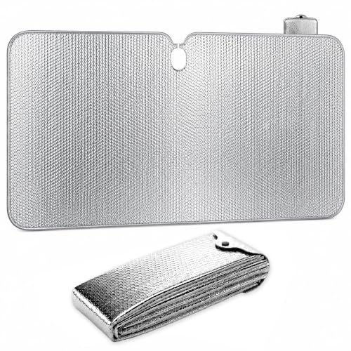 RydRoad Parasol Coche Delantero Plegable Universal, 130 x 70 cm, Protector Solar y Antihielo para Parabrisas