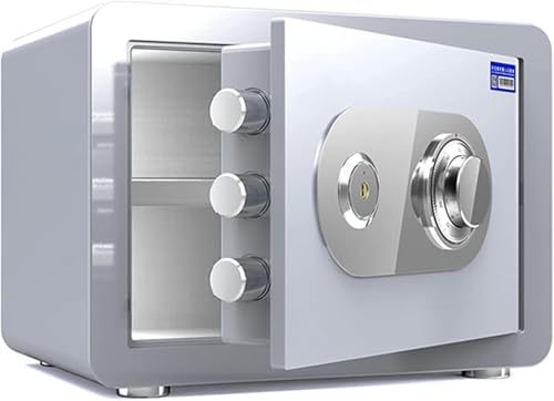 Skåp Lösenordsskydd Brandsäkert och Stöldskyddande Hushållsskåp Litet Stålförvaring(White)