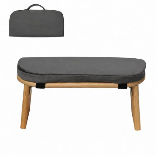 Gralara Meditationsbank mit Kissen gepolstert Meditationsbank ergonomisch Achtsamkeits-Bank mit Kissen für Meditierende, Yogis, Meditation, Gebet, Dunkelgrau