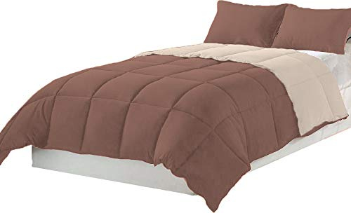 Tata Home Piumino Winter Double Face Invernale 300 gr/mq in Morbida Microfibra Misura 2 Piazze Matrimoniale cm 250x200 Colore Panna Marrone