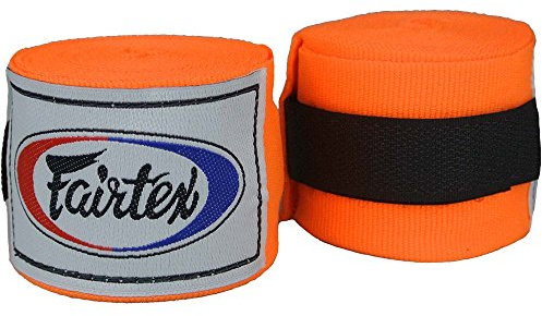 Fairtex Bandagen, halb-elastisch, 4.5 m, orange, Hand Wraps, semi Elastic